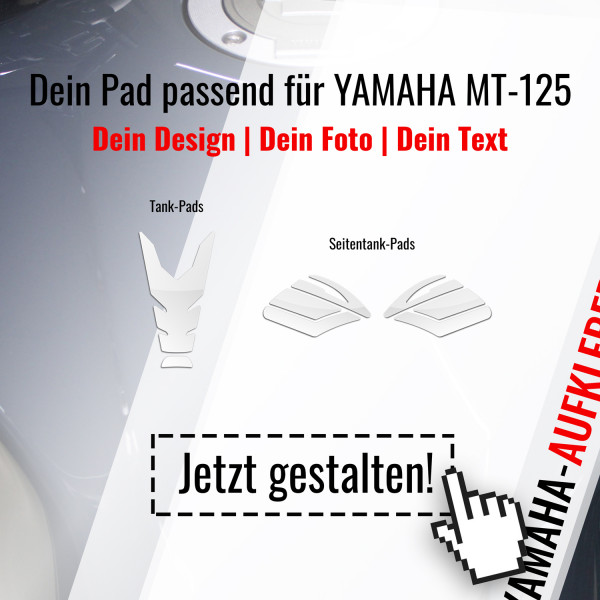 Wunschtankpad kompatibel für Yamaha MT-125 selbst gestalten mit deinem Foto und Text