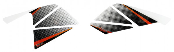 Motorrad Gel Seitentankpad Orange Dotwork Schwarz kompatibel für KTM 125 Duke