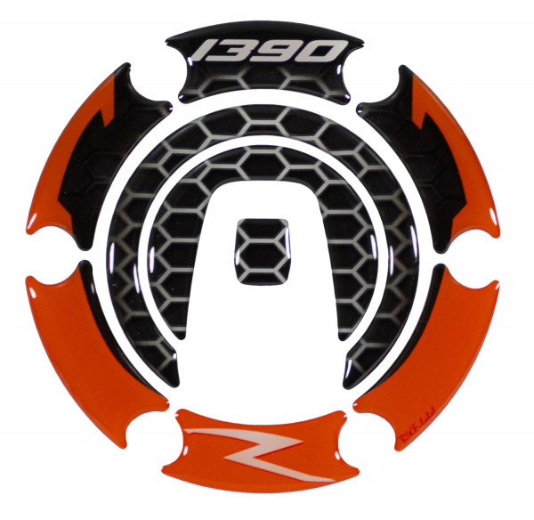Lackschutz Tankdeckel Pad orange kompatibel für KTM 1390 Super Duke R