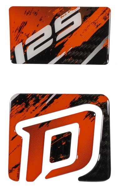 Tankpad Motorradschutz Carbon Splatter Orange kompatibel mit KTM Duke 125