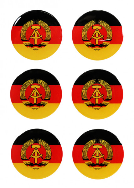 DDR Flaggen Aufkleber 3D Deko Gel Sticker Set für Auto Kfz Motorrad