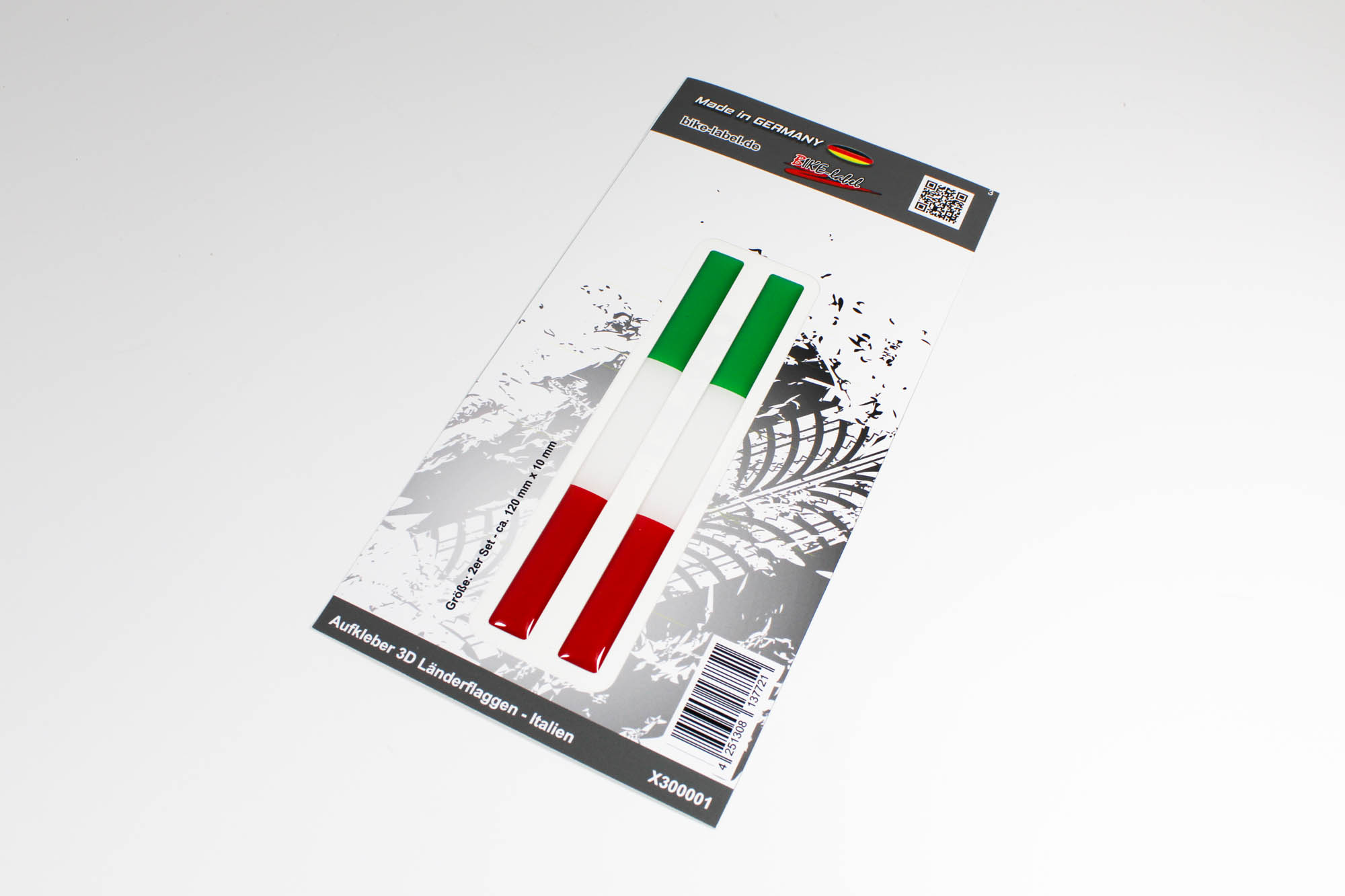 Aufkleber 3D Länder-Flaggen - Italien Italy 4 Stck. je 50 x 25 mm