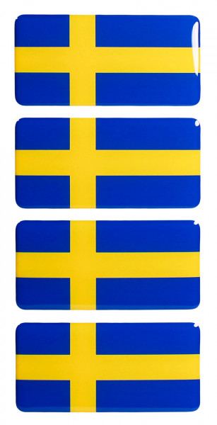 Schweden Flaggen Aufkleber 3D Deko Sticker Set für Auto Motorrad