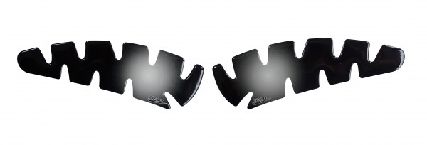 Motorrad Seitentankpad Kniepad 3D Aufkleber Transparent Schwarz-Verlauf