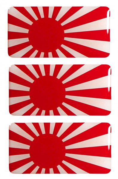 Rising Sun Flaggen Aufkleber 3D Deko Sticker Set für Auto Kfz Motorrad