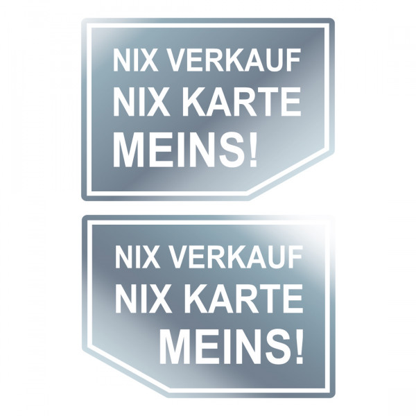 Auto Aufkleber Scheibe Nix Verkauf Nix Karte Werbung verboten innenklebend 2 Stk