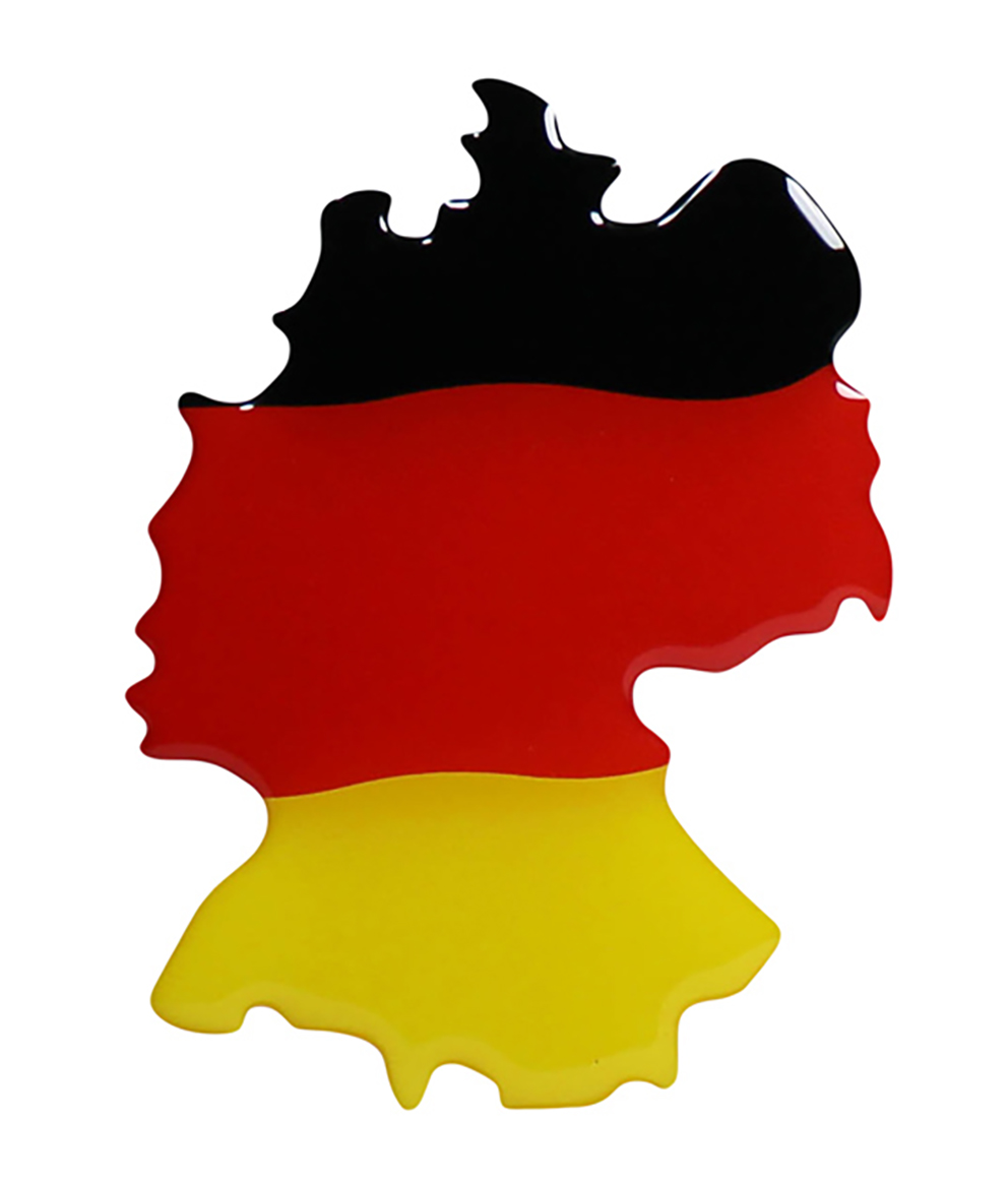 Aufkleber 3D Länder-Flaggen - Deutschland mit Chromrand 2 Stck. je