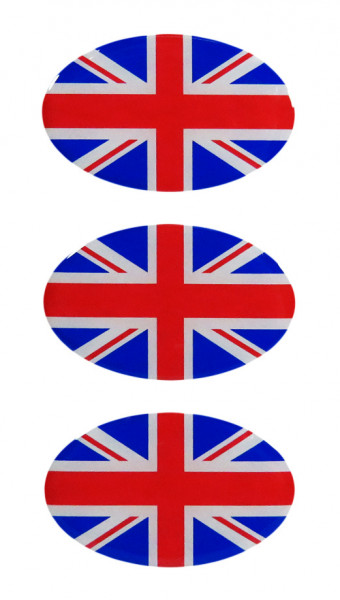 Union Jack 3D Deko Gel UK Flaggen Aufkleber Set für Auto Kfz Motorrad