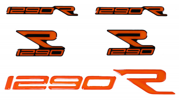 Aufkleber Emblem 3D-Logo Schriftzug 5teilig 1290 R (Evo) kompatibel mit KTM