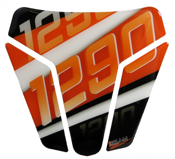 Motorrad Gel Tankpad mit Schriftzug orange kompatibel für KTM 1290 Super Duke R