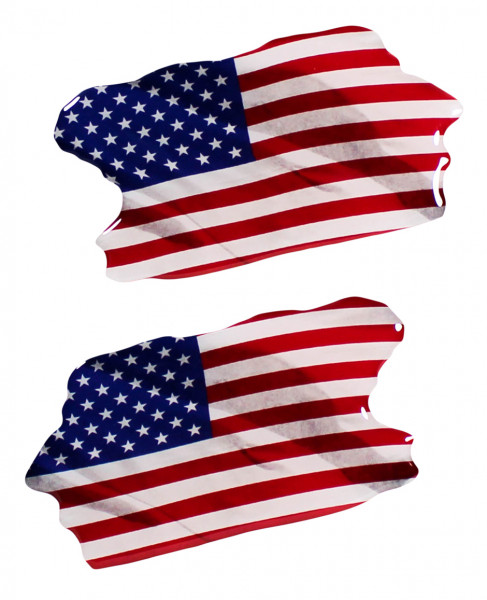 USA Flaggen Aufkleber 3D Deko Gel Sticker 2er Set für Auto Kfz Motorrad