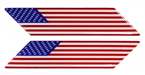 USA Flaggen Aufkleber 3D Deko Gel Sticker 2er Set für Auto Kfz Motorrad