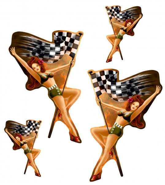 Deko Aufkleber Sticker Folie Pin Up Girl Old School Motorrad Auto