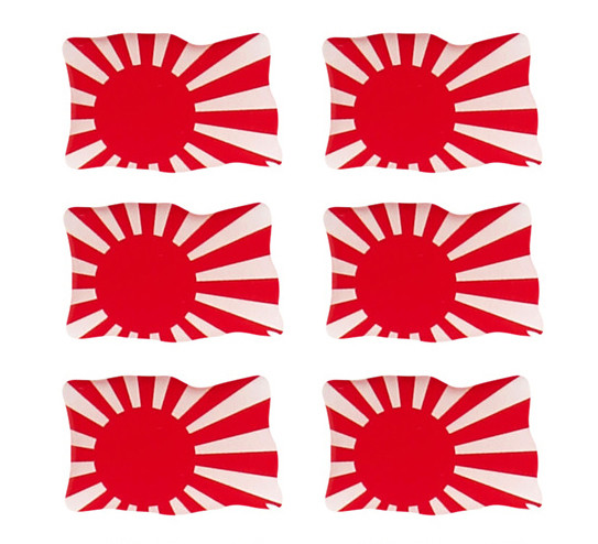 Rising Sun Flaggen Aufkleber 3D Deko Sticker Set für Auto Kfz Motorrad