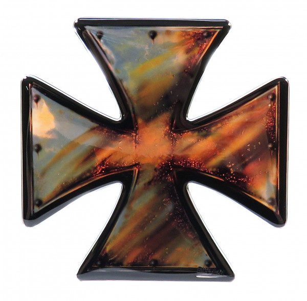 Aufkleber 3D Iron Cross Eisernes Kreuz Chrom Metallic-Optik Lackschutz