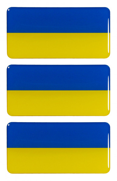 Ukraine Flaggen Aufkleber 3D Deko Gel Sticker Set für Auto Kfz Motorrad