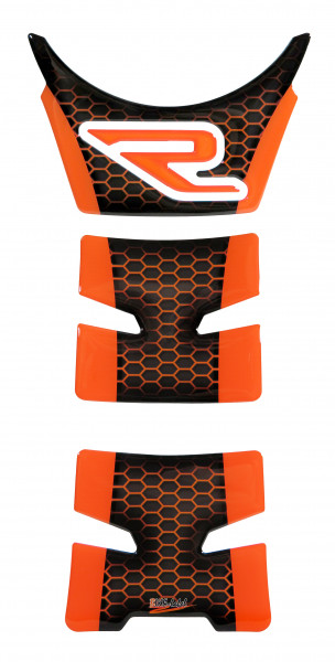 Motorrad Tankpad Aufkleber Orange Wabe kompatibel für KTM 1290 Super Duke R