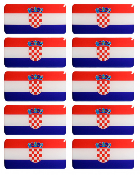 Kroatien Flaggen Aufkleber 3D Deko Sticker Set für Auto Kfz Motorrad