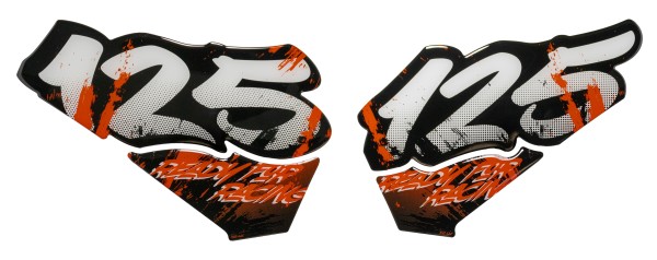 Seitentankpad Aufkleber kompatibel für KTM 125 Duke Motorrad Aufkleber Orange