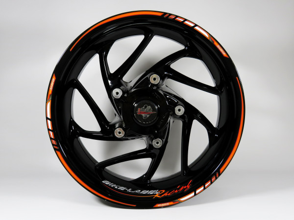 BIKE-label 710028 Felgenrand Aufkleber Orange-Black Racing