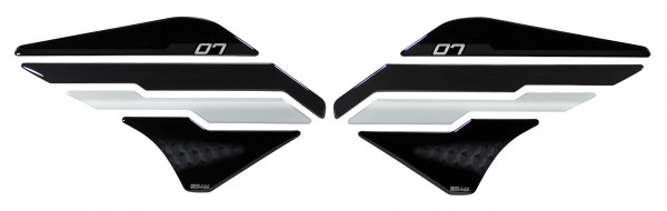 Seitentankpad Schutz Aufkleber kompatibel mit Yamaha MT-07 Tech Black ab BJ 2022