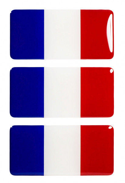 Frankreich Flaggen Aufkleber 3D Deko Gel Sticker Set für Auto Kfz Motorrad