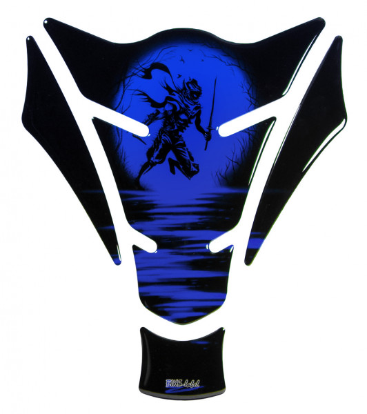 Tankpad 3D Motorrad Aufkleber - Ninja Rising Sun Blau Kratzschutzfolie