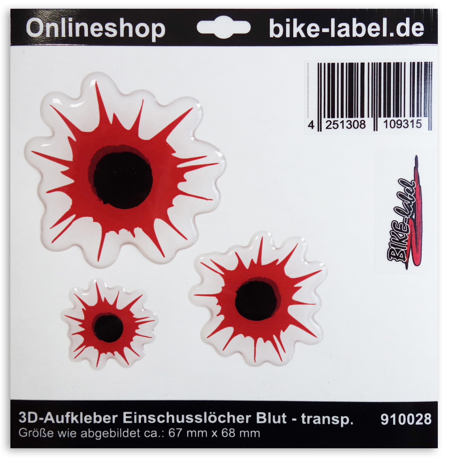 Einschußlöcher Sticker Bike Dekor Aufkleber Hole
