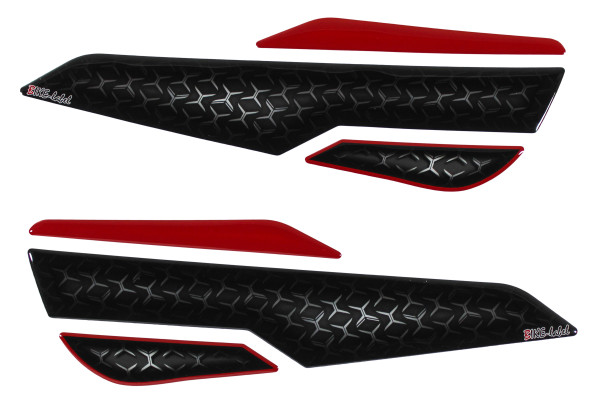 Lackschutz Seitentankpad rot schwarz für Motorrad kompatibel für Kawasaki Z900