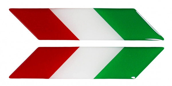 Italien Flaggen Aufkleber 3D Deko Gel Sticker 2er Set für Auto Kfz Motorrad
