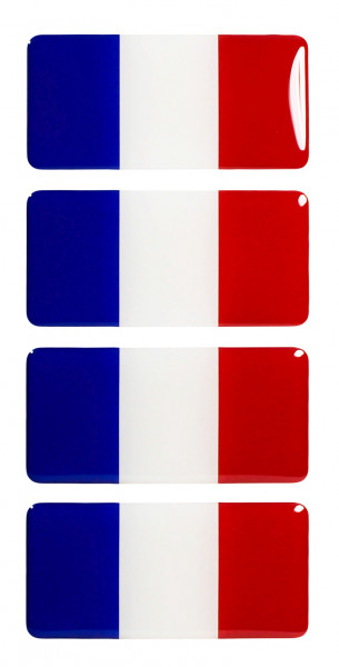 Frankreich Flaggen Aufkleber 3D Deko Gel Sticker Set für Auto Kfz Motorrad