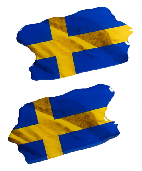 Schweden Flaggen Aufkleber 3D Deko Sticker 2er Set für Auto Motorrad