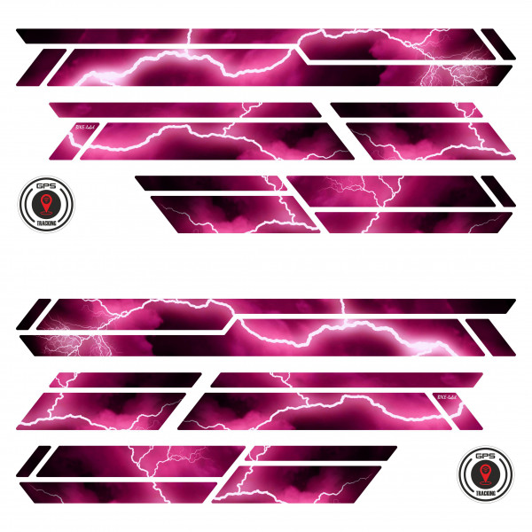 Fahrradrahmen Aufkleber 12-teilig XL Sticker Set E-Bike Blitz Pink Thunder