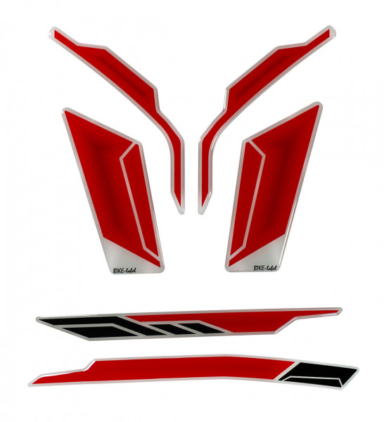 Deko Aufkleber Kettenschutz Kennzeichen kompatibel für Kawasaki Z900 rot silber