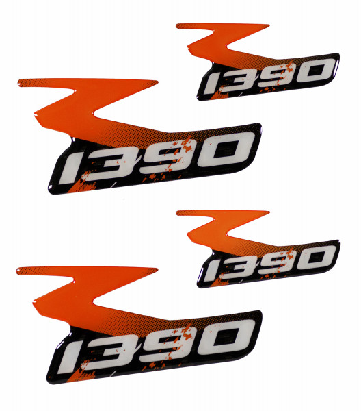 3D Schriftzug 4teilig 1390 R (Evo) kompatibel mit KTM Aufkleber Emblem Logo