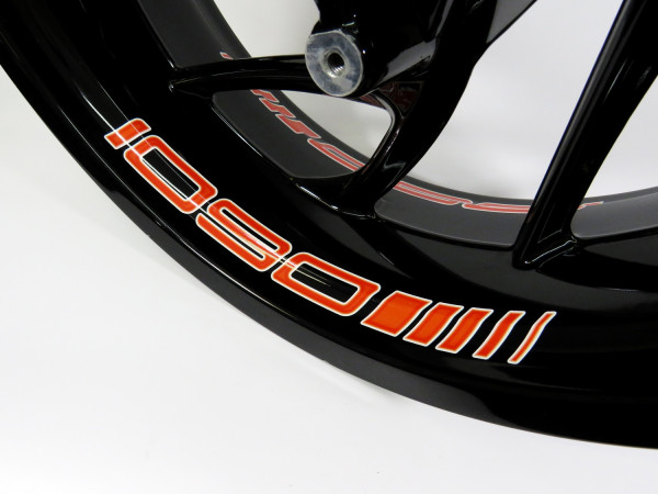 Felgenbett Schriftzug Orange Motorrad Aufkleber kompatibel für KTM 1090 Adv. + R