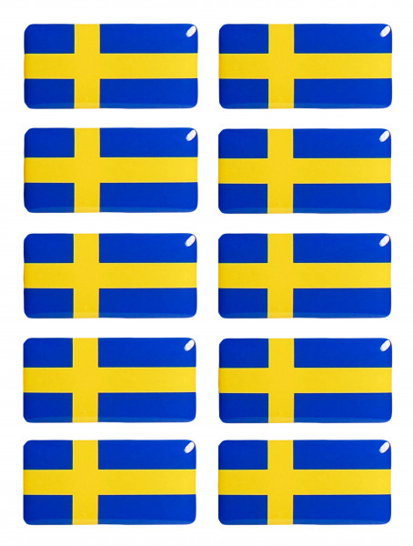 Schweden Flaggen Aufkleber 3D Deko Sticker Set für Auto Motorrad