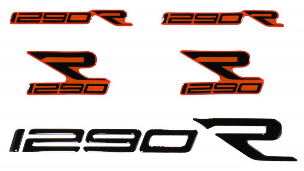 3D Schriftzug 5teilig 1290 R (Evo) kompatibel mit KTM Aufkleber Emblem Logo
