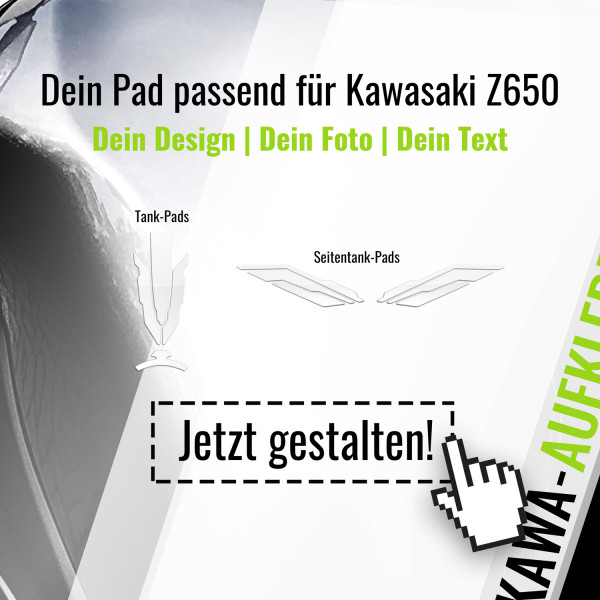 Wunschtankpad kompatibel für Kawasaki Z650 Wunschmotiv zum selber gestalten