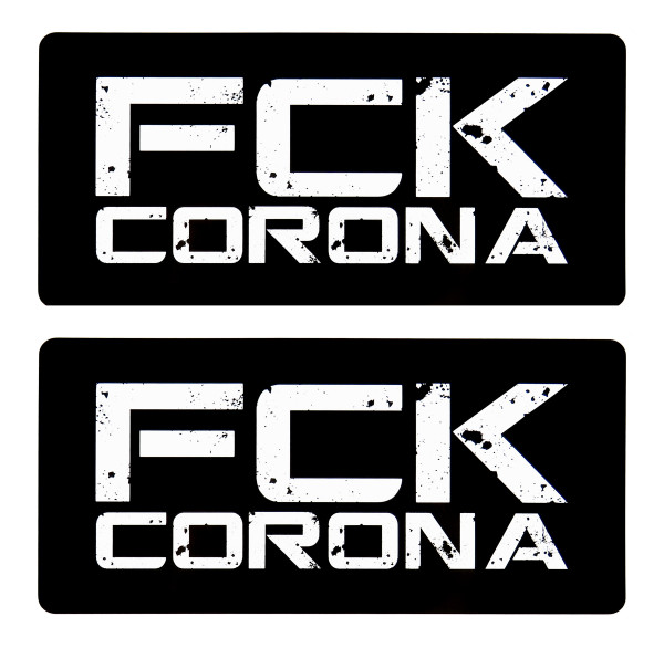 Deko Aufkleber Sticker Fuck Corona für Auto und Motorrad 2 Stück Set