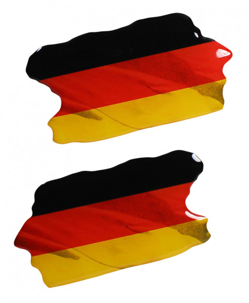 Deutschland Flaggen Aufkleber 3D Deko Sticker 2er Set für Auto Kfz Motorrad
