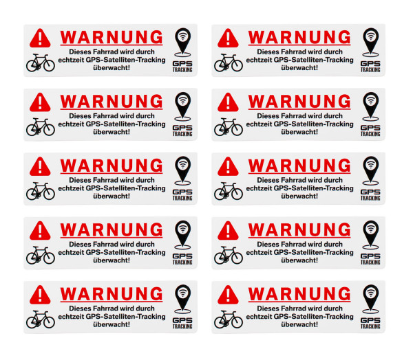 GPS Tracking Aufkleber Anti Diebstahl Set 10 Stck für Motorrad E-Roller Auto uvm