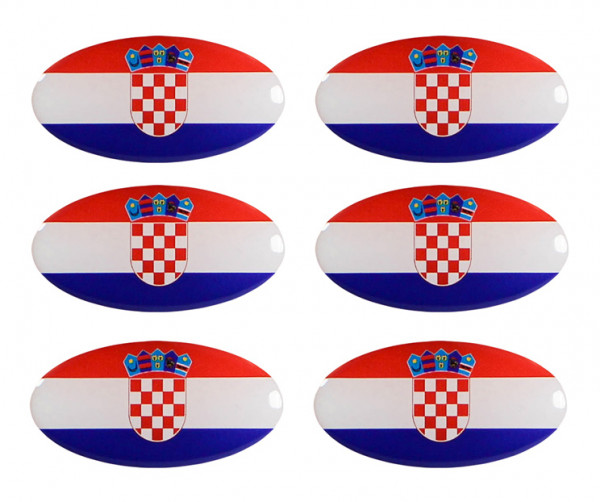 Kroatien Flaggen Aufkleber 3D Deko Sticker Set für Auto Kfz Motorrad