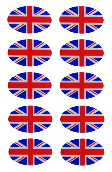 Union Jack 3D Deko Gel UK Flaggen Aufkleber Set für Auto Kfz Motorrad