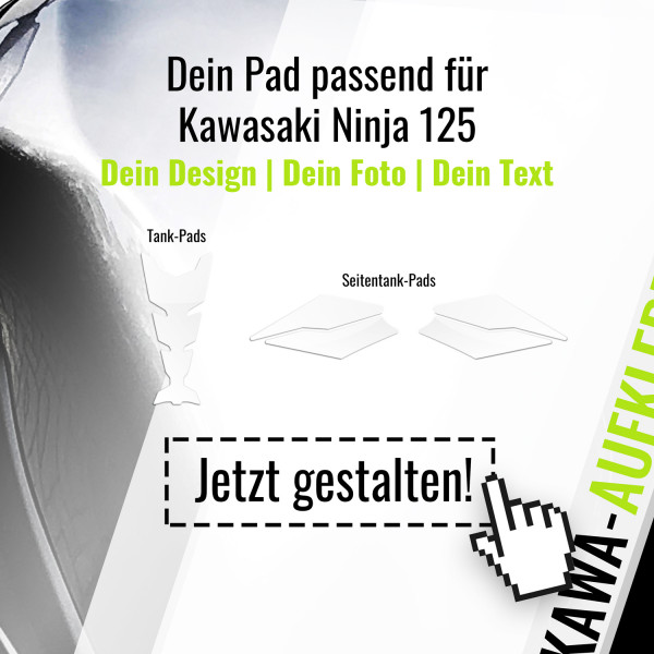 Wunschtankpad kompatibel für Kawasaki Ninja 125 Wunschmotiv zum selber gestalten